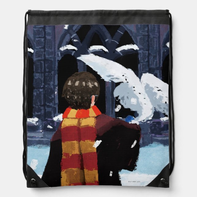 HARRY POTTER™ & Hedwig in the Snow Drawstring Bag (Front)