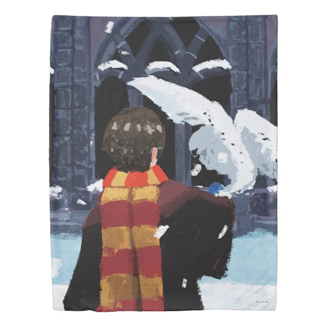 HARRY POTTER™ & Hedwig in the Snow Duvet Cover (Front)