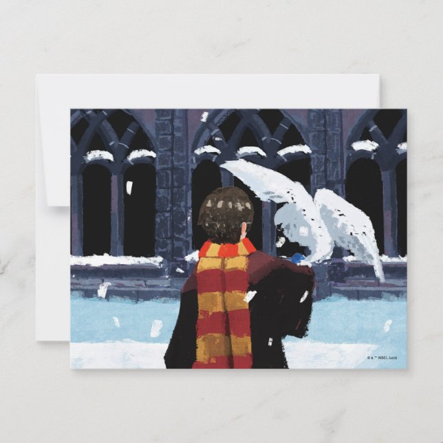 HARRY POTTER™ & Hedwig in the Snow Note Card (Front)