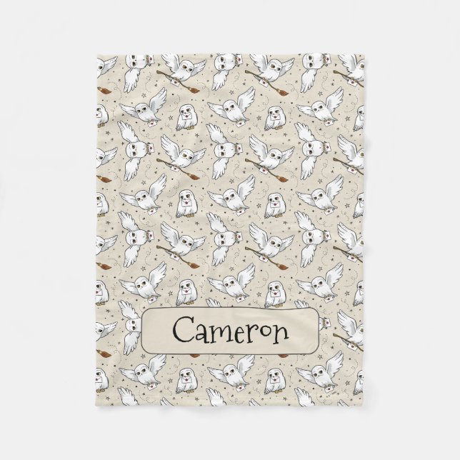 Harry Potter | Hedwig Pattern - Baby Shower Fleece Blanket (Front)