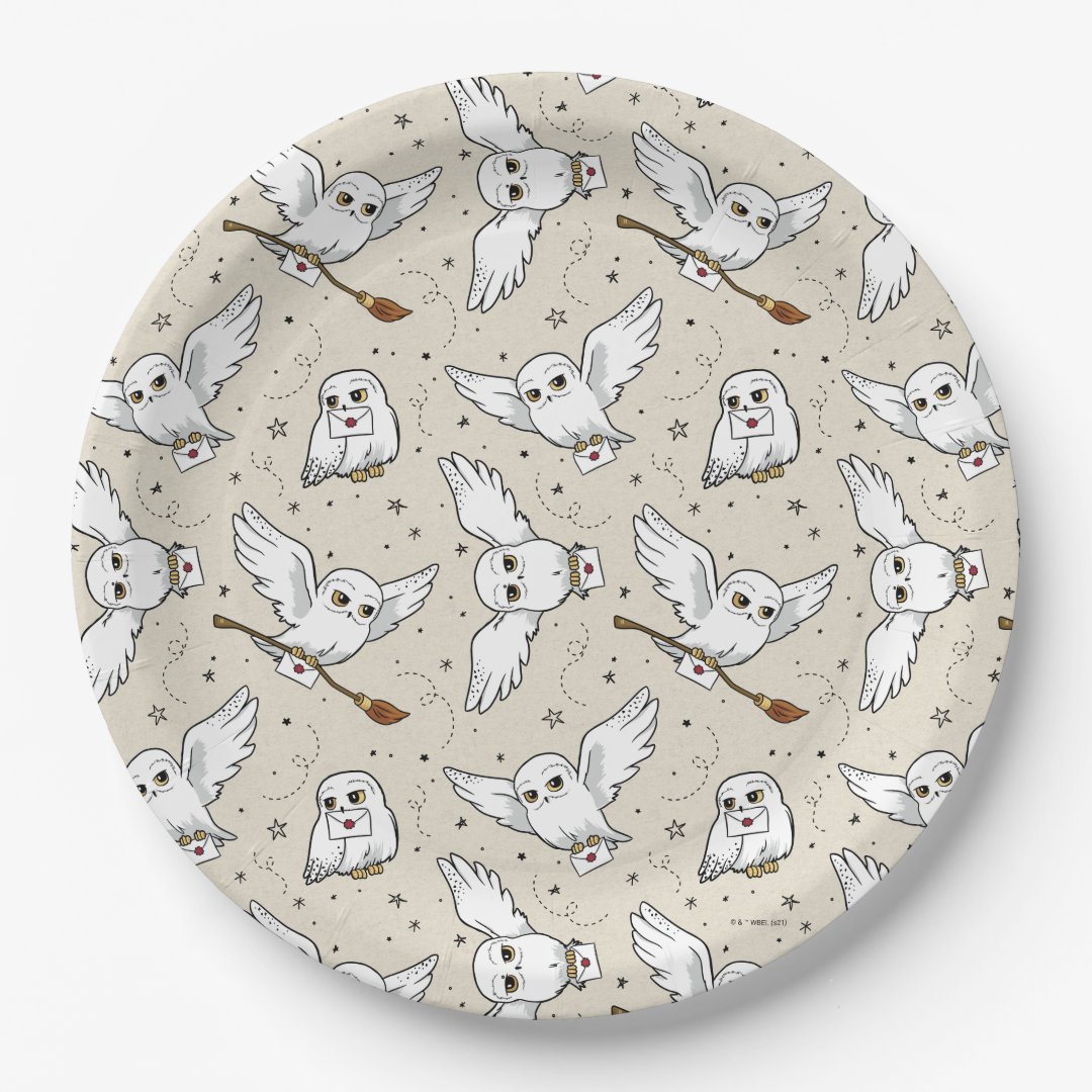 Harry Potter | Hedwig Pattern - Baby Shower Paper Plates | Zazzle