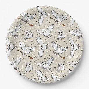 Harry Potter Hedwig Pattern - Baby Shower Paper Plates