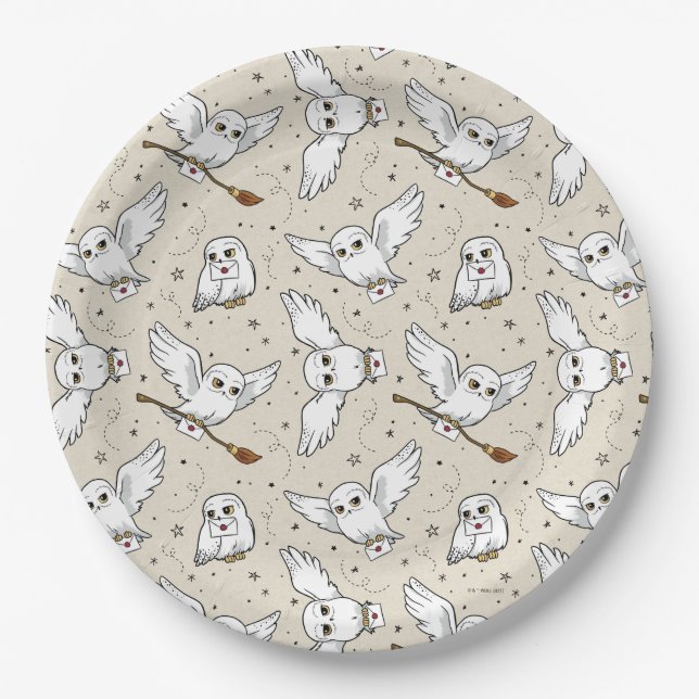 Harry Potter | Hedwig Pattern - Baby Shower Paper Plates (Front)