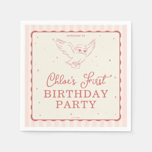 Harry Potter Hedwig Pink Magical Birthday Napkins (Front)