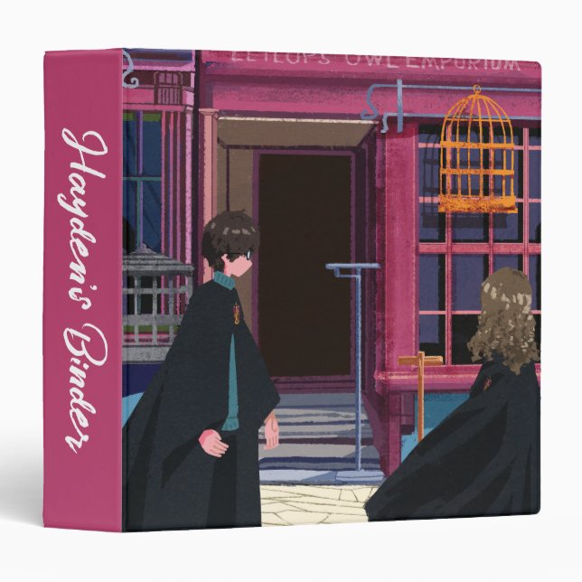 HARRY POTTER™ & Hermione at Eeylops Owl Emporium 3 Ring Binder (Front/Spine)