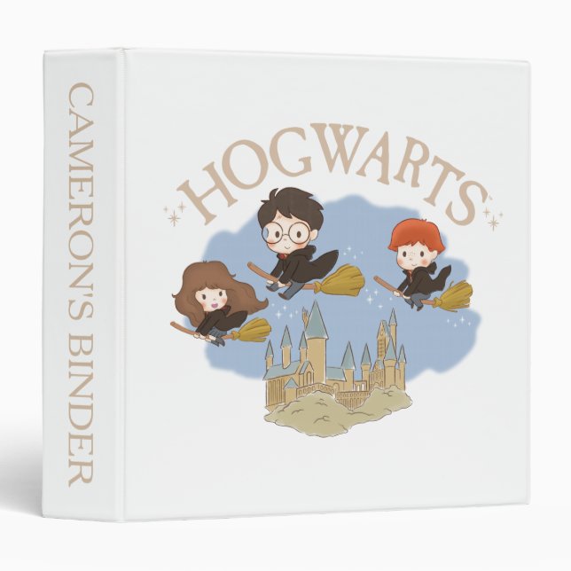HARRY POTTER™, Hermione, & Ron Fly Over HOGWARTS™ 3 Ring Binder (Front/Spine)