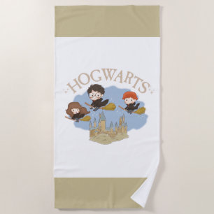HARRY POTTER™, Hermione, & Ron Fly Over HOGWARTS™ Beach Towel
