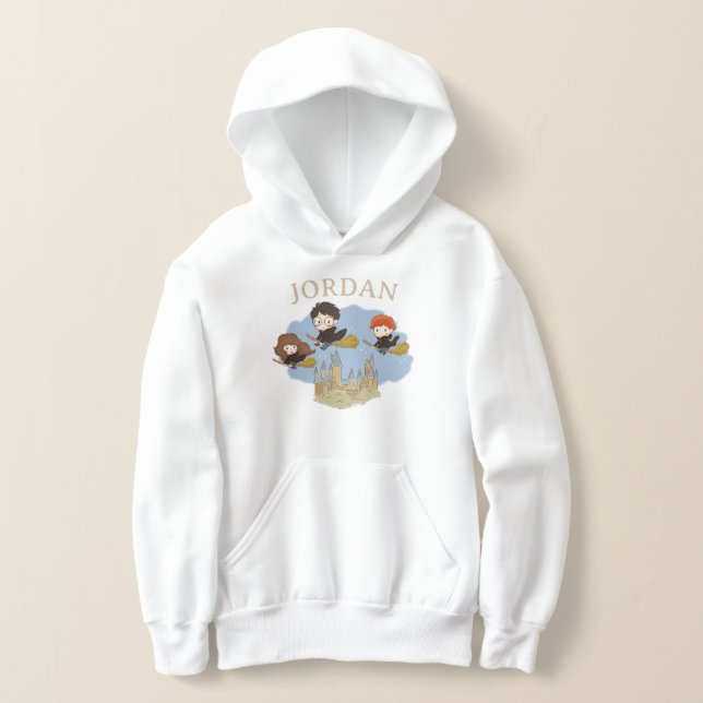 HARRY POTTER™, Hermione, & Ron Fly Over HOGWARTS™ Hoodie (Laydown)