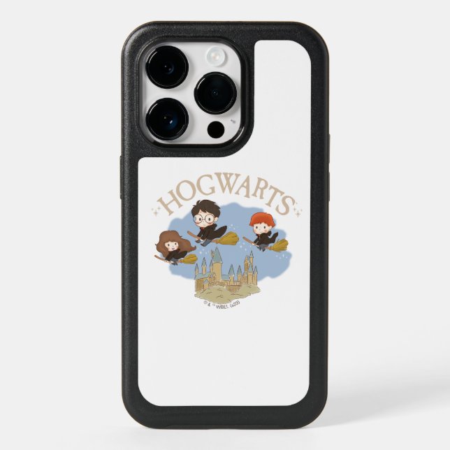 HARRY POTTER™, Hermione, & Ron Fly Over HOGWARTS™ Otterbox iPhone Case (Back)