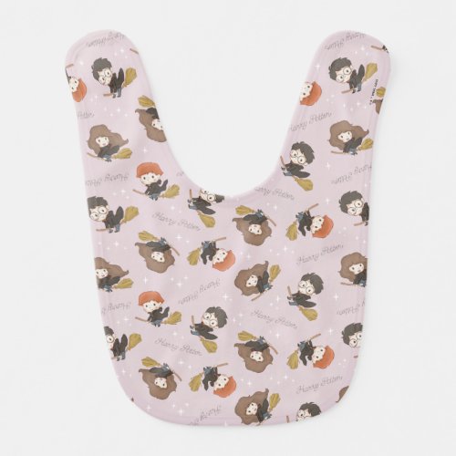 HARRY POTTER Hermione  Ron Flying Pattern Baby Bib