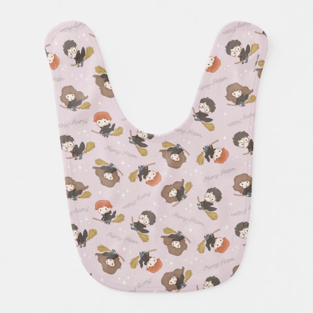HARRY POTTER™, Hermione, & Ron Flying Pattern Baby Bib (Front)