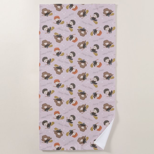 HARRY POTTER™, Hermione, & Ron Flying Pattern Beach Towel (Front)