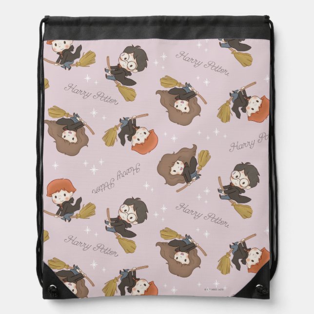 HARRY POTTER™, Hermione, & Ron Flying Pattern Drawstring Bag (Front)