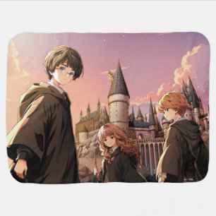 HARRY POTTER™ Hermione & Ron HOGWARTS™ Anime Scene Baby Blanket
