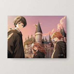 HARRY POTTER™ Hermione & Ron HOGWARTS™ Anime Scene Button