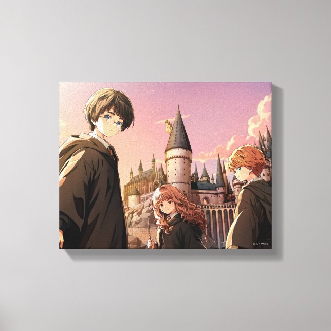 HARRY POTTER™ Hermione & Ron HOGWARTS™ Anime Scene Canvas Print (Front)