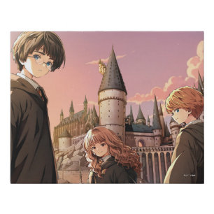 HARRY POTTER™ Hermione & Ron HOGWARTS™ Anime Scene Faux Canvas Print