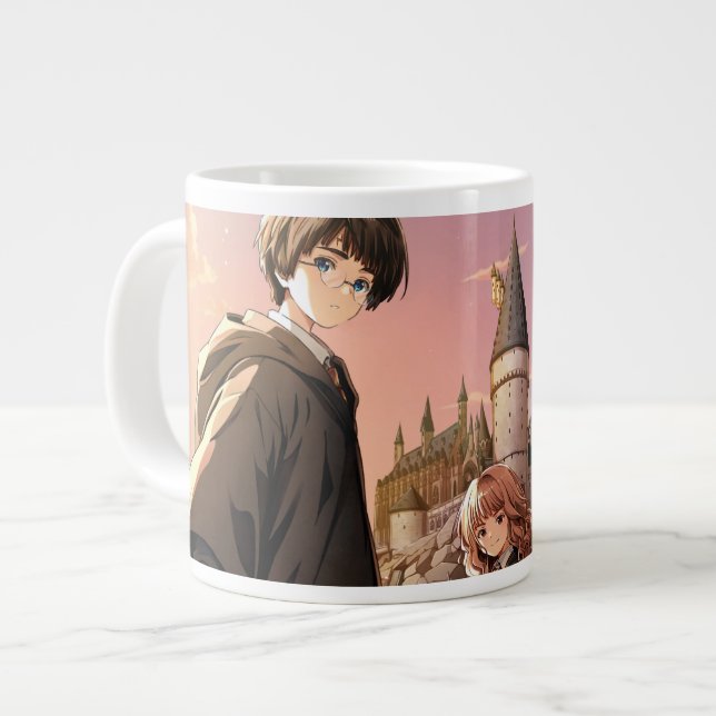 HARRY POTTER™ Hermione & Ron HOGWARTS™ Anime Scene Giant Coffee Mug (Front Left)