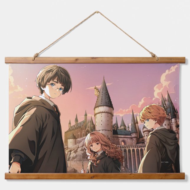 HARRY POTTER™ Hermione & Ron HOGWARTS™ Anime Scene Hanging Tapestry (Front)