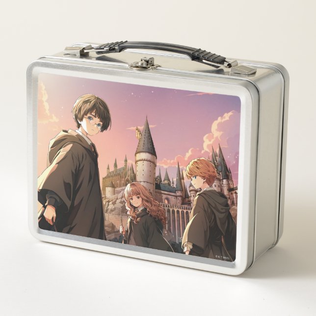 HARRY POTTER™ Hermione & Ron HOGWARTS™ Anime Scene Metal Lunch Box (Front)