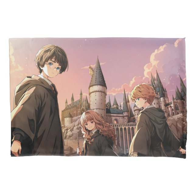 HARRY POTTER™ Hermione & Ron HOGWARTS™ Anime Scene Pillow Case (Front)