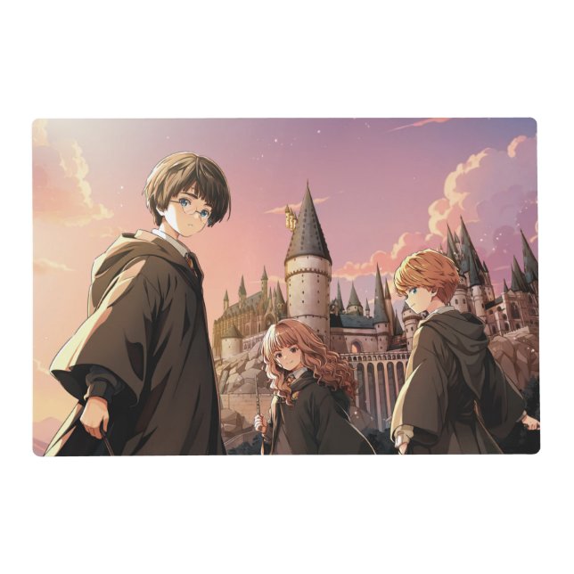 HARRY POTTER™ Hermione & Ron HOGWARTS™ Anime Scene Placemat (Front)