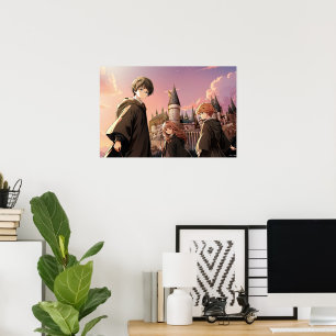 HARRY POTTER™ Hermione & Ron HOGWARTS™ Anime Scene Poster