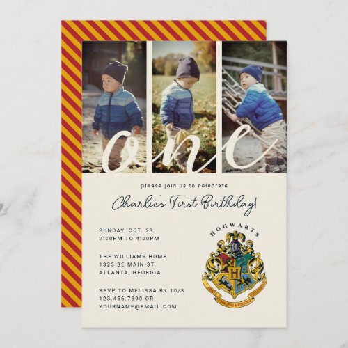 Harry Potter  Hogwarts 1st Birthday Photo Invitation