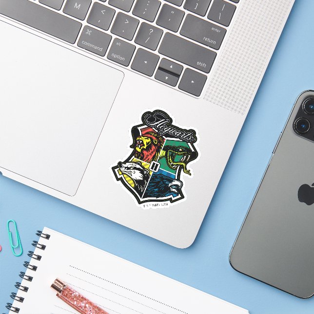 HARRY POTTER™ | HOGWARTS™ Athletic Badge Sticker (Laptop w/ iPhone)