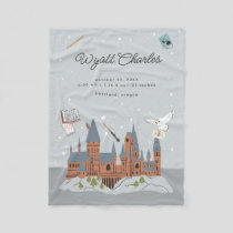 Harry Potter Hogwarts Baby Birth Stats Fleece Blanket