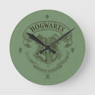 Harry Potter   Hogwarts Banner Crest Round Clock