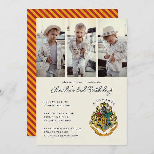 Harry Potter  Hogwarts Birthday Photo Invitation