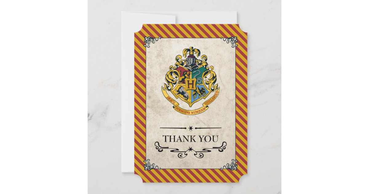 Harry Potter Hogwarts Birthday Thank You Zazzle
