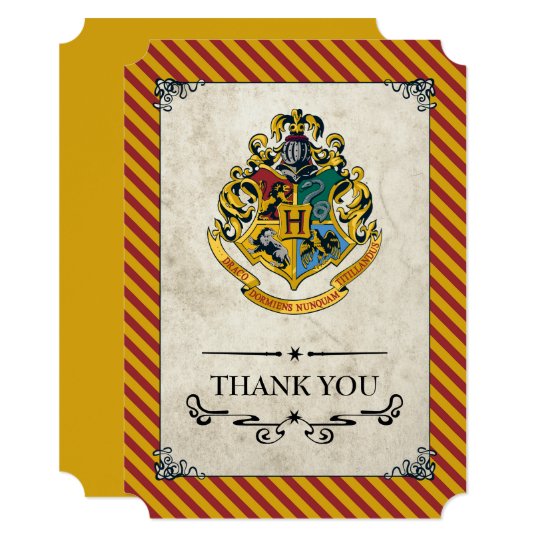 Harry Potter Hogwarts Birthday Thank You Card