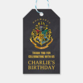 6 Black Chalkboard Effect Harry Potter Hogwarts Gift Tags & Ribbon