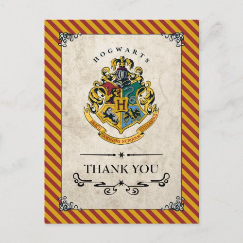 Harry Potter  Hogwarts Birthday Thank You Postcard
