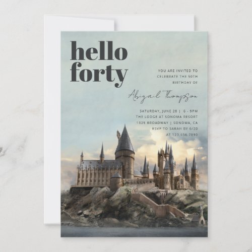 Harry Potter  Hogwarts Castle 40th Birthday Invitation
