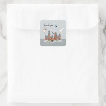Harry Potter Hogwarts Castle Baby Shower Thank You Square Sticker by harrypotter at Zazzle