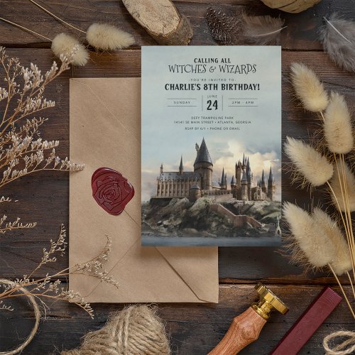 Harry Potter  Hogwarts Castle Birthday Invitation