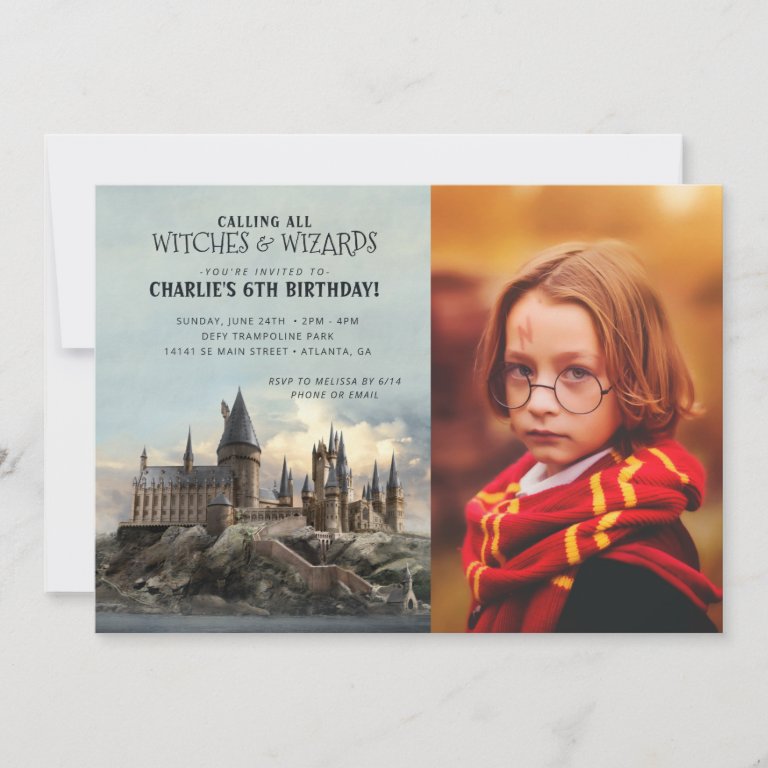 Harry Potter | Hogwarts Castle Birthday - Photo                    Invitation