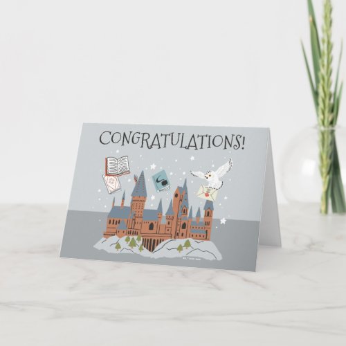 Harry Potter  Hogwarts Castle Congratulations Card