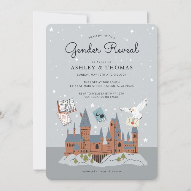 Harry Potter | Hogwarts Castle Gender Reveal Invitation (Front)