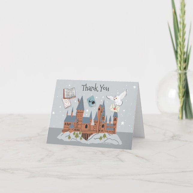 Harry Potter | Hogwarts Castle Letterpress Thank You Card (Front)