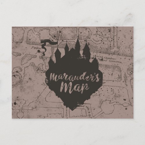 Harry Potter  HOGWARTS Castle Marauders Map Postcard