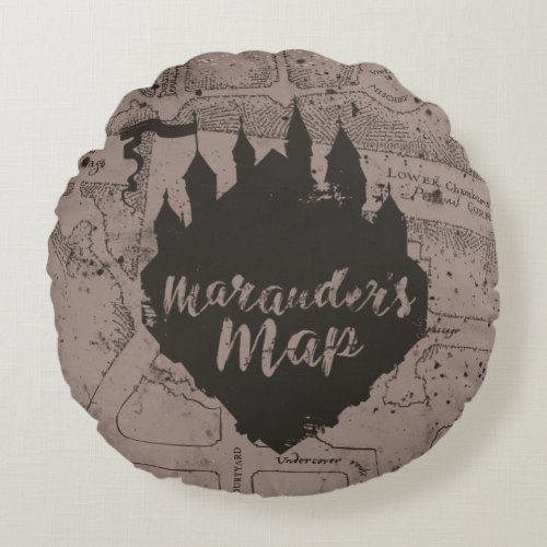 Harry Potter  HOGWARTS Castle Marauders Map Round Pillow