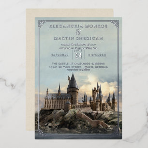 Harry Potter   Hogwarts Castle Wedding Foil Invitation