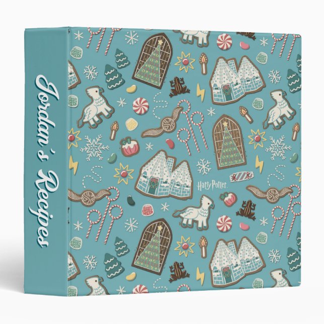HARRY POTTER™ HOGWARTS™ Christmas Cookie Pattern 3 Ring Binder (Front/Spine)