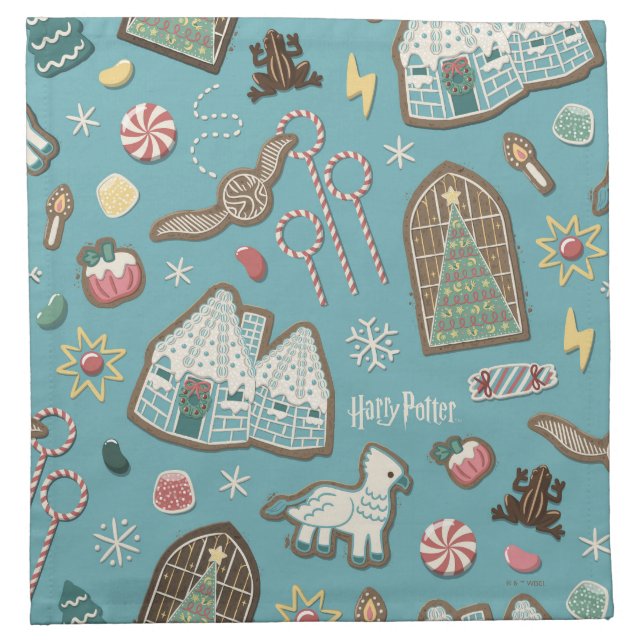HARRY POTTER™ HOGWARTS™ Christmas Cookie Pattern Cloth Napkin (Front)
