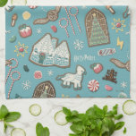 HARRY POTTER™ HOGWARTS™ Christmas Cookie Pattern Kitchen Towel