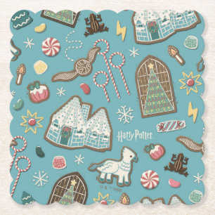 HARRY POTTER™ HOGWARTS™ Christmas Cookie Pattern Paper Coaster